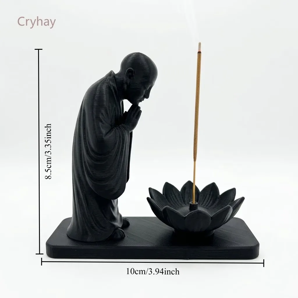 New 3D printed Zen inspired ten little monk incense holder with integrated incense holder new Chinese style tea room incense