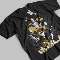 K-On T-shirt Japan Anime Cartoon Music Series Unisex Gift Black T-Shirt Size