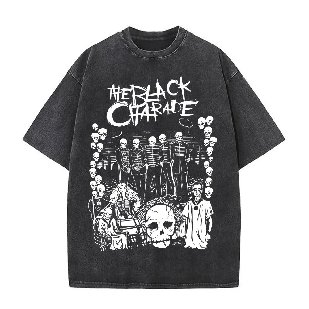 Rock Band My Chemical Romance Washed T-shirt Long Live The Black Parade Tour 2025 Gothic T-shirts Men's Women  T ShirtsOversized