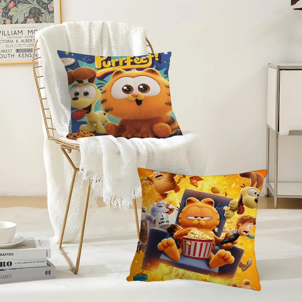 Cartoon Cat cushion cover Anti-dustmite Sofa Cushion Decorative G-Garfield Office Cover Lounge Area Indoor & Outdoor Use
