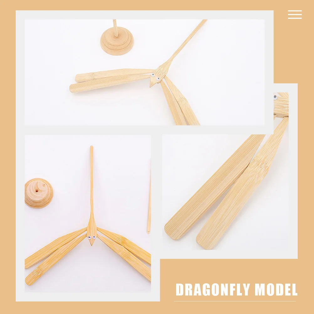 2 個の竹トンボのおもちゃシンプルなデザイン教育バランスアクセサリー子供のためのトンボのおもちゃ教育バランスおもちゃ
