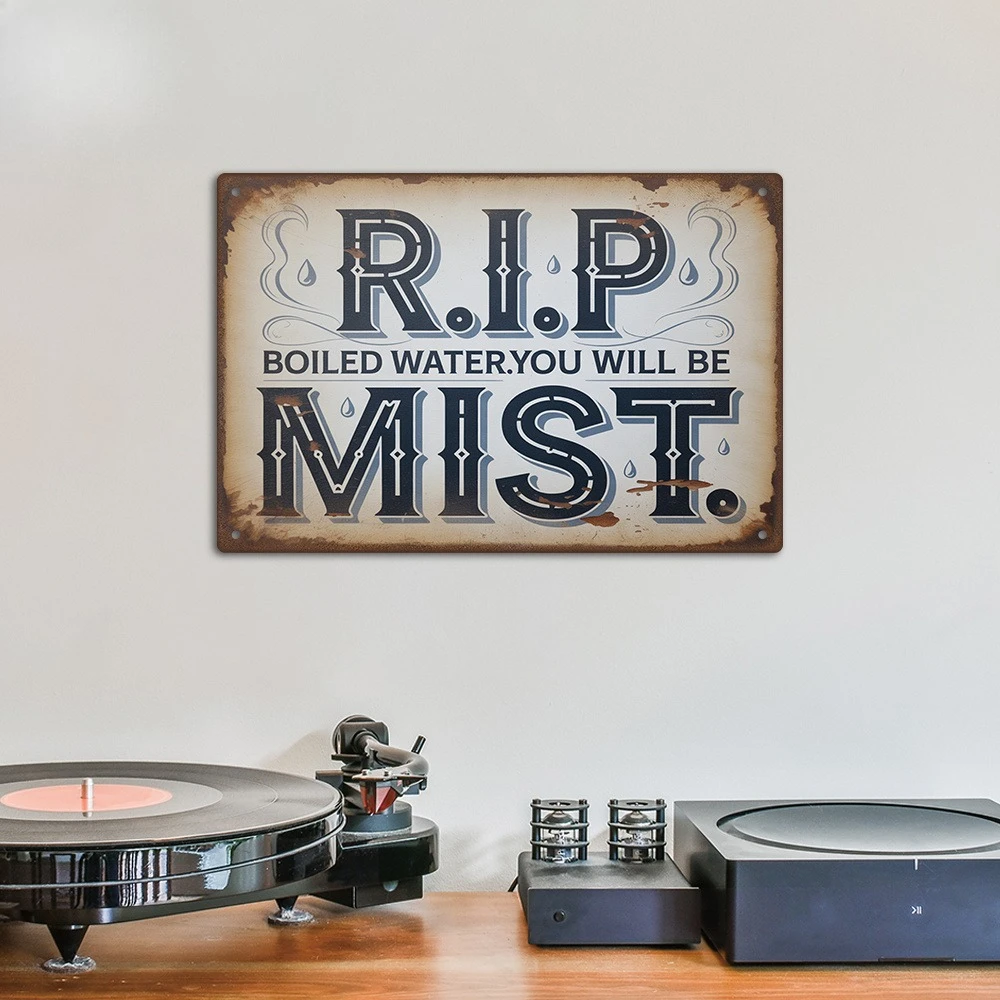1pc Funny Sarcastic Quote Vintage Metal aluminum Sign, R.I.P Boiled. You Will Be Mist, Wall Art Decor for Home Farmhouse Shop