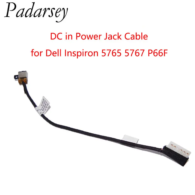 Padarsey-Cable de alimentación DC in para portátil, repuesto para Dell Inspiron 5765, 5767, P66F, P66F001, P66F002, DC30100YN00, R6RKM