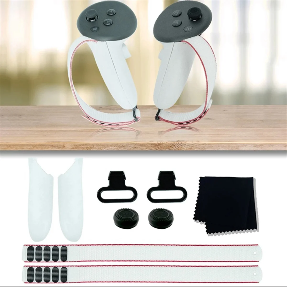 موثوقة لـ Meta Quest3 حزام اليد المضاد للسقوط ومضاد للانزلاق حلقة معدنية مشبك عصا التحكم غطاء حزام اليد استبدال الملحقات