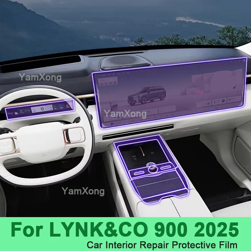 For LYNK&CO 900 2025 Car Interior Protective Film TPU Screen Protector Center Console Dashboard Anti Scratch Car Sticker