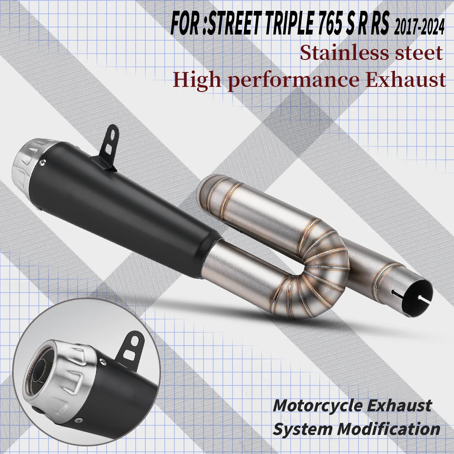 

Выхлопная система для Street Triple RS R 765 2017-2023: соединительная труба, глушитель, выхлопные трубы из нержавеющей стали
