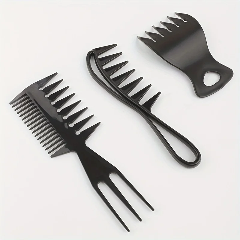 Men's Oil Head Styling Comb Set, Wide Toothed Comb, Double sided Dense Toothed Fishbone Comb, Claw Comb, Salon Hairdressing