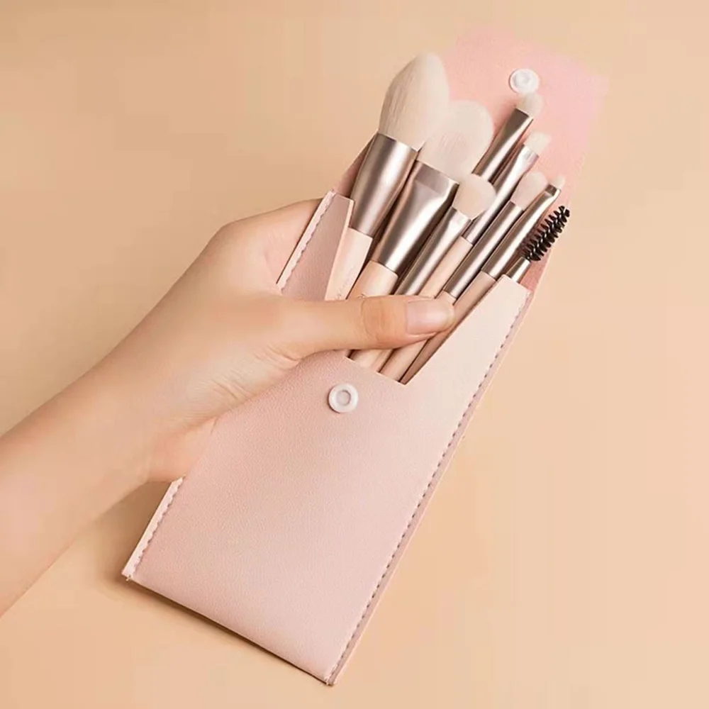 8-piece portable concealer foundation make-up makeup brush soft hair, eye makeup tools, beginner mini set, alcohol free image 3