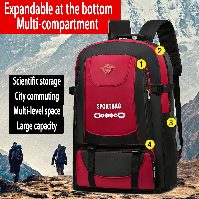 

Outdoor Hiking Bag Large-capacity Leisure Work Duffel Bag Lightweight And Load-free Backpack Travel Backpack Can Be Expanded