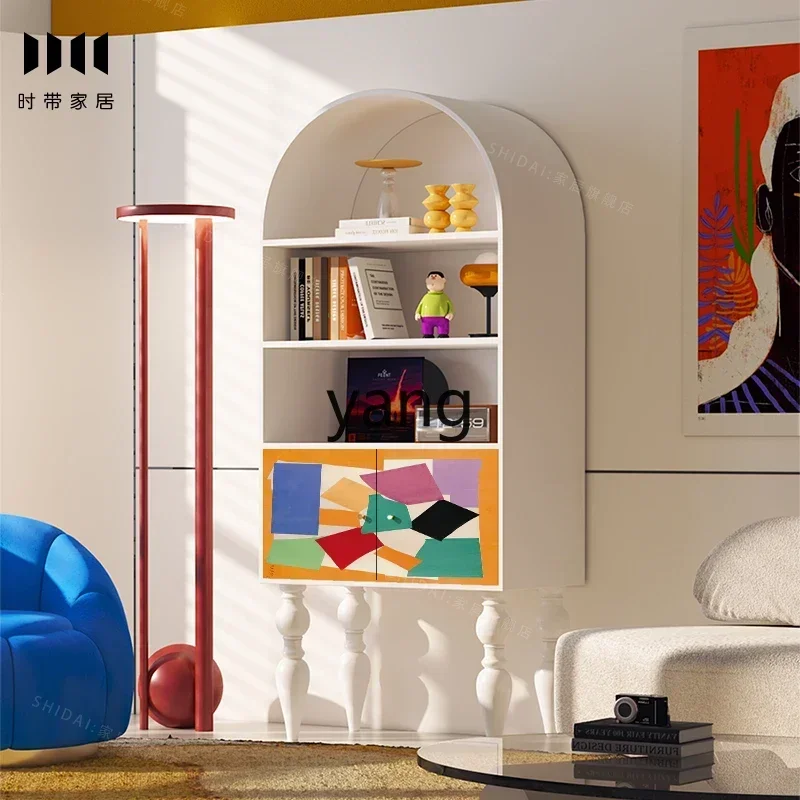 LH simple abstract solid wood storage display cabinet living room entrance storage decoration study bookcase