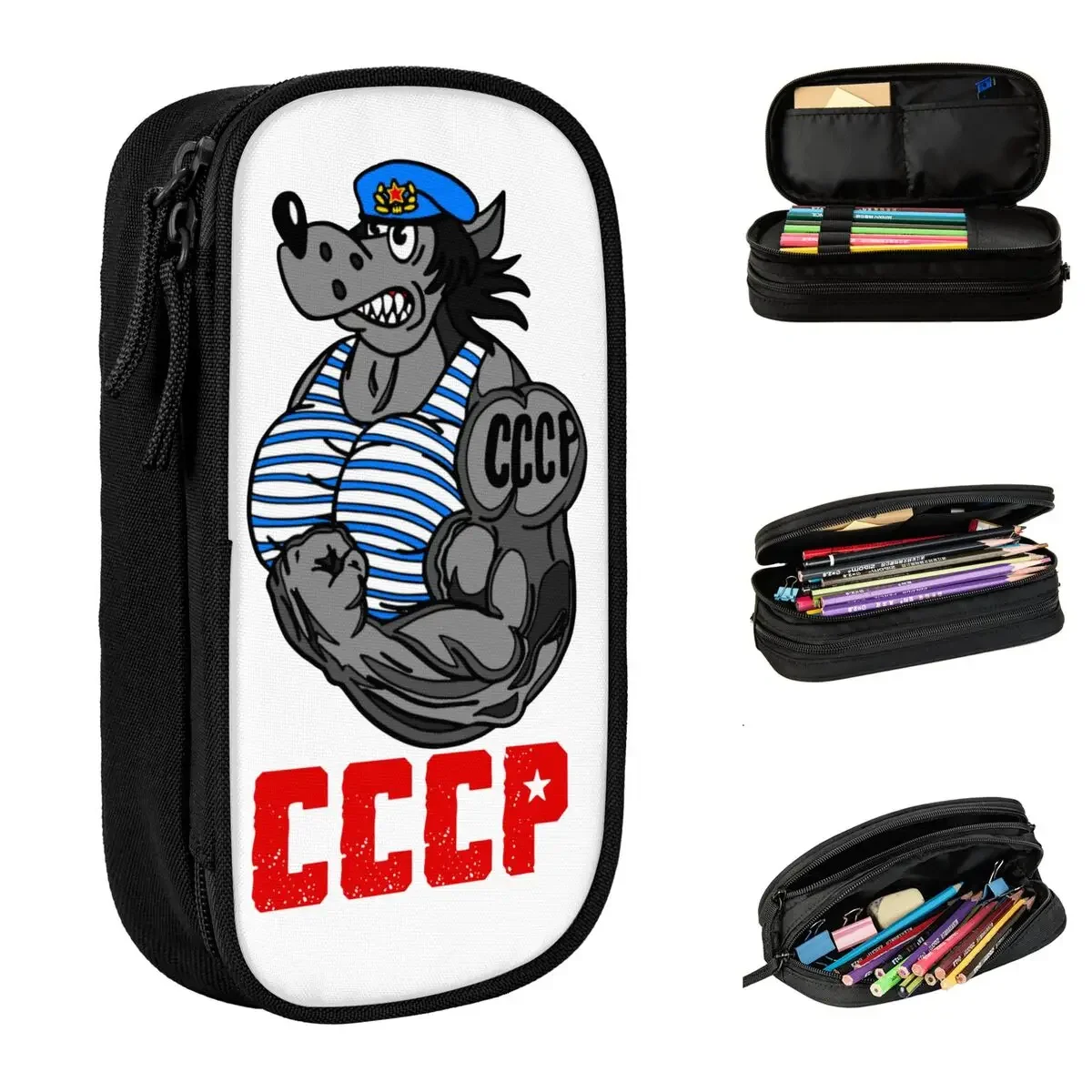 

Nu Pogodi Russian CCCP Wolf Pencil Cases Lovely Pen Holder Bags Student Big Capacity Students School Cosmetic Pencilcases