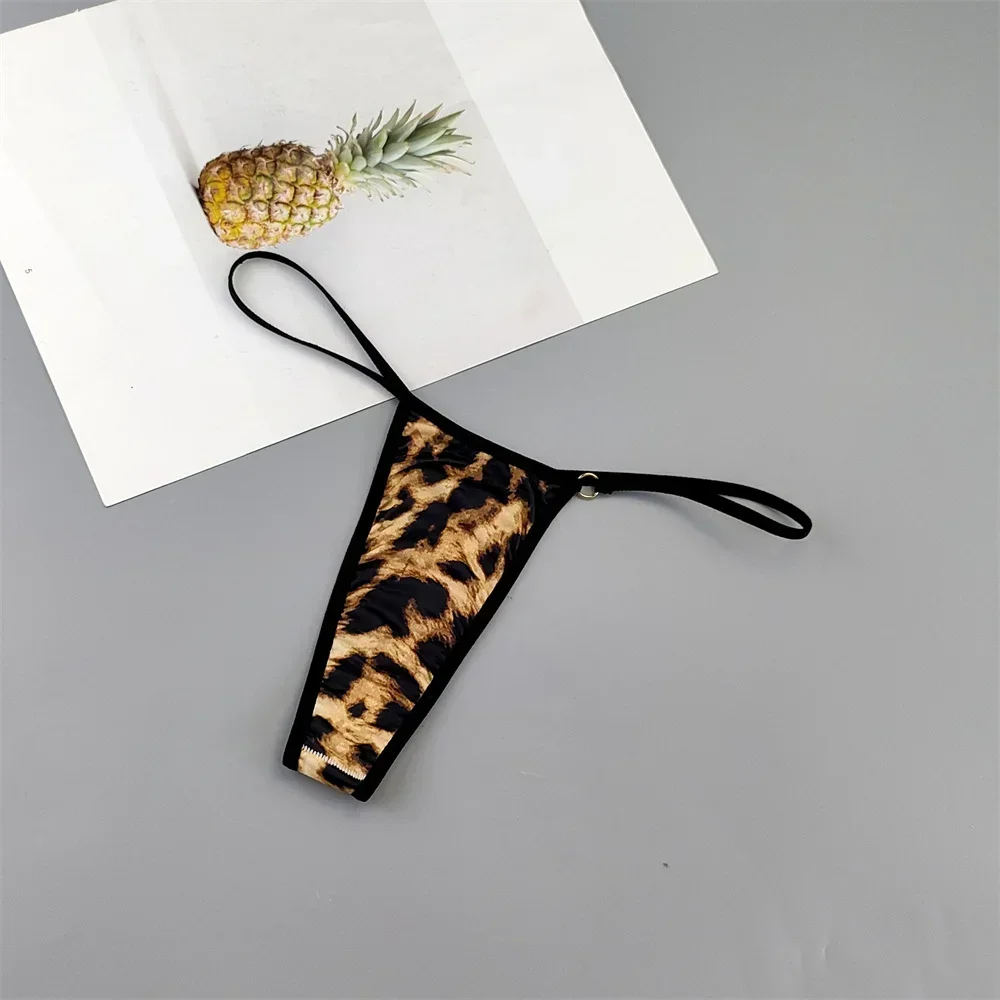 3 قطعة/الحزمة غير مرئية ثونغ المرأة رقيقة النايلون مثير مطبوعة التمويه ليوبارد الفتيات جميل g-سلسلة ملابس داخلية صغيرة M/L