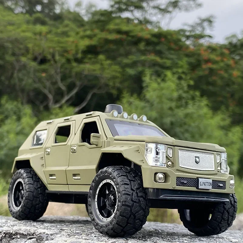 G. Patton GX modelo de carro blindado, modelo de carro de liga, simulação de dietas, veículos off-road, brinquedo metálico, carro à prova de balas