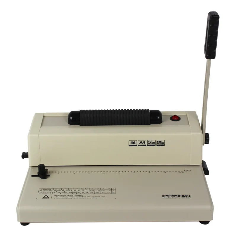 Factory Direct Sale S-12 Single-Coil A4 Punching Machine Plastic Spiral Ring Manual Comb Binding Machine 45mm Thickness