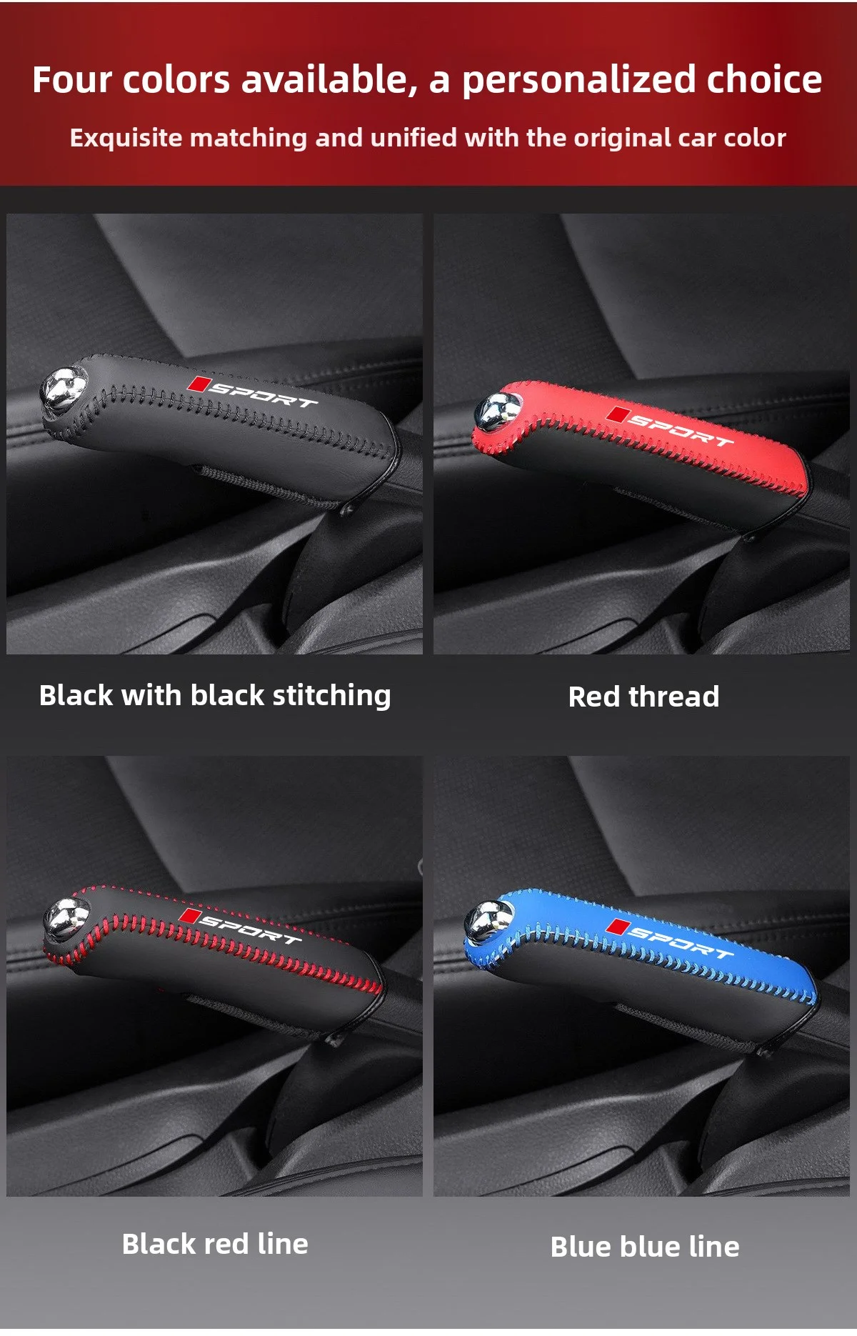 Auto Kunstleder Handbremsenabdeckung Schutzhülle Handbremsenschutz Auto-Innenausstattung Zubehör – Detail 3
