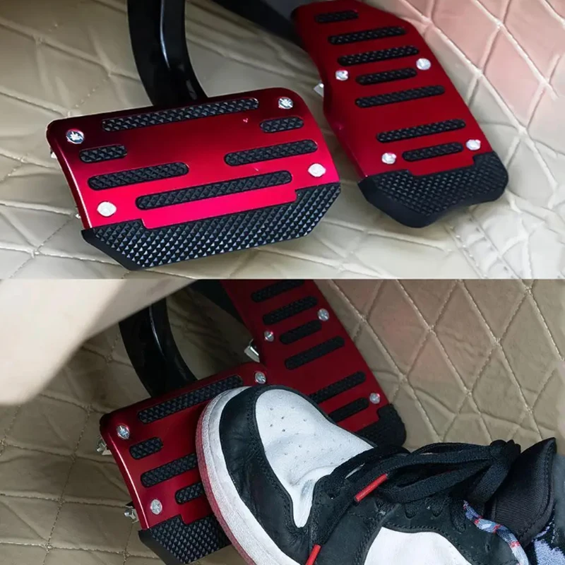 Aluminum Manual Transmission Car Foot Pedal Cover Set Alloy Anti Skid Brake Clutch Accelerator Foot Pedal Pad Car Accessories