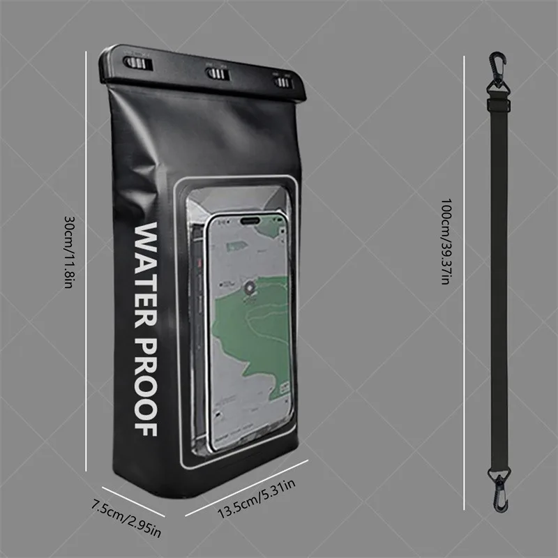 2L حقيبة جافة شاشة تعمل باللمس بولي كلوريد الفينيل أكياس مقاومة للماء للرحلات الانجراف تجمع تصفح كاياك حقائب رياضية خارجية معدات التخييم