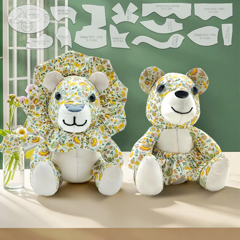 YOMDID 13pcs Lion/Bear Pattern Dual Purpose Template DIY Doll Making Quilting template Sewing Supplies Handmade Decoration Gift