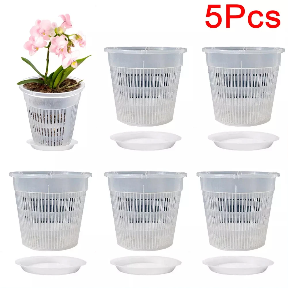 

Drainage Holes Matching Saucer Multiple Uses Specifications Clear Plastic Pots Guides Root Growth Internal Air Circulation