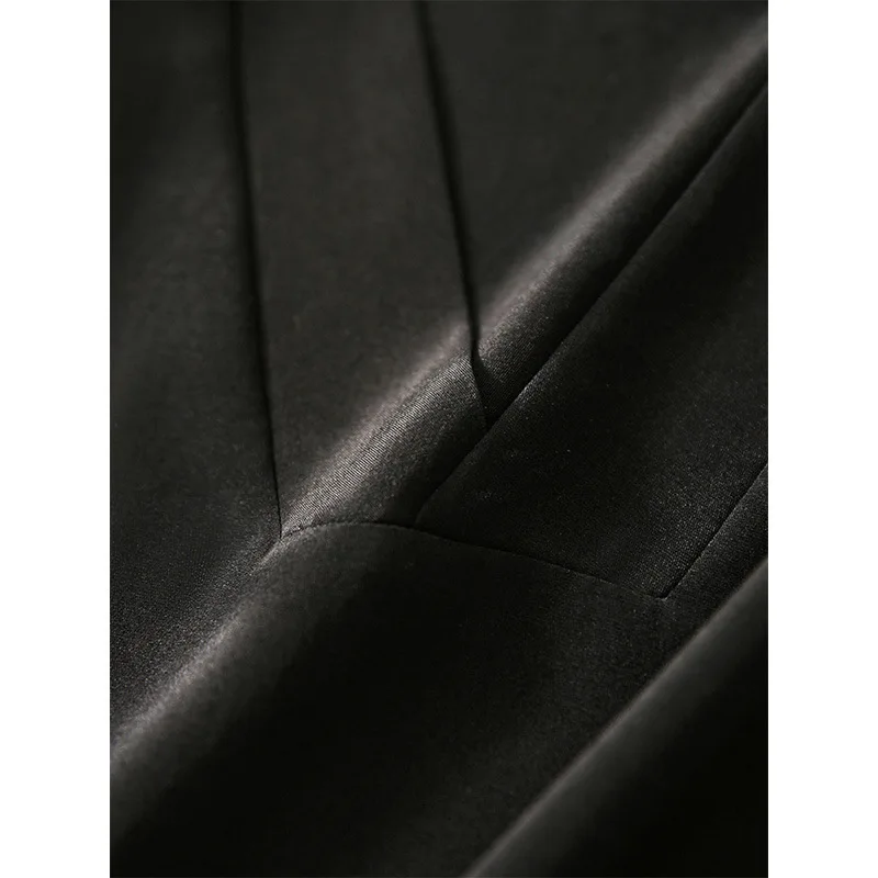 Light Luxury Elastic Heavy Crepe Silk T-shirt White Black Summer Women's Collar Small Top