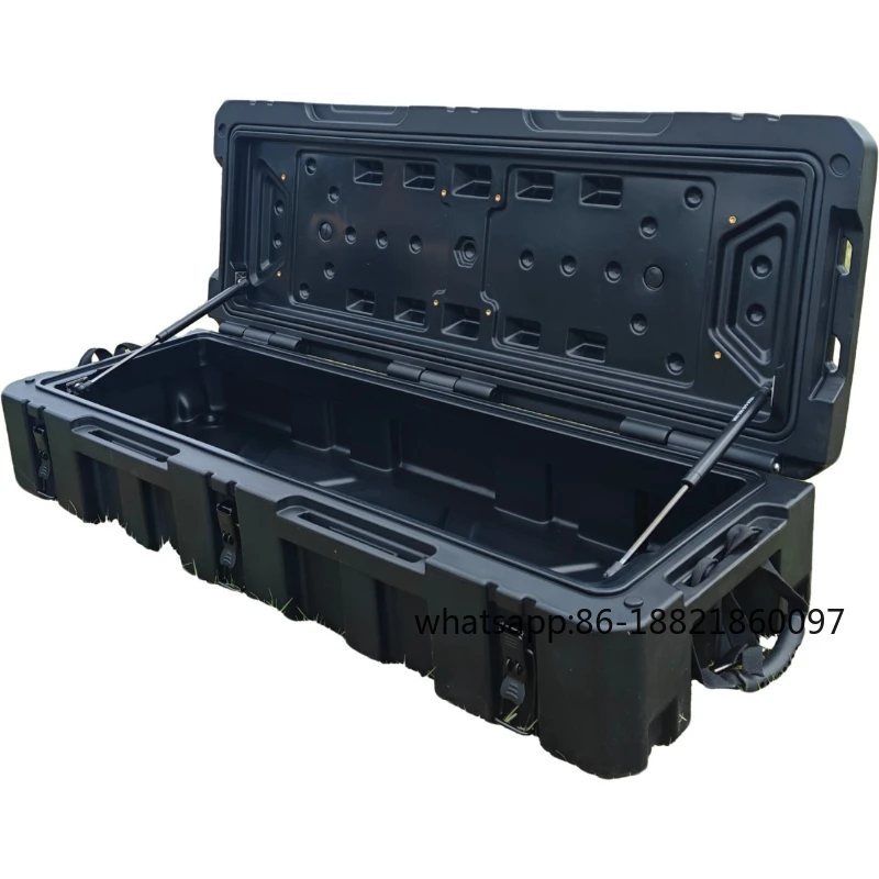 

Customized rolling hard plastic waterproof cargo box, portable HDPE mobile toolbox storage