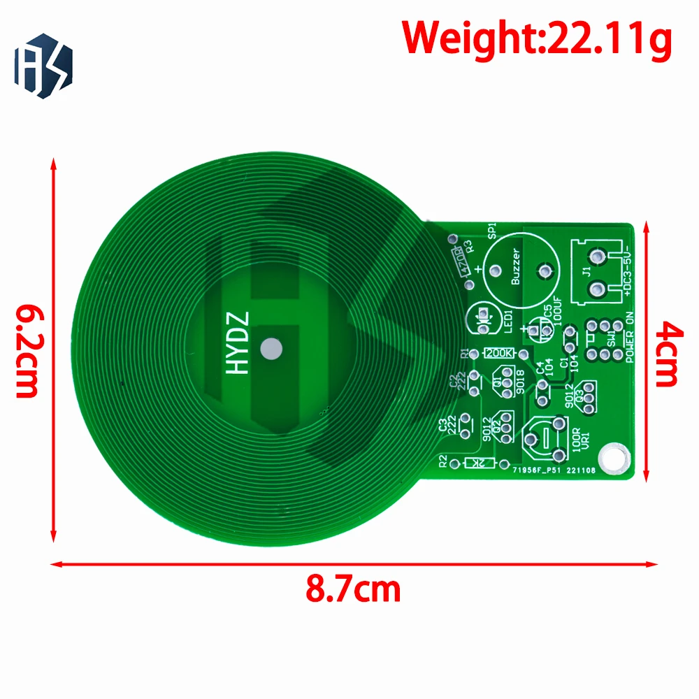 1 Buah Kit Detektor Logam Kit Elektronik DC 3V-5V 60Mm Modul Papan Sensor Non-kontak DIY Kit DIY Detektor Logam Bagian Elektronik