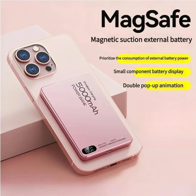 بنك طاقة للسفر لبنوك الطاقة اللاسلكية Magsafe للشحن السريع وبطارية خارجية مع دعامة #1