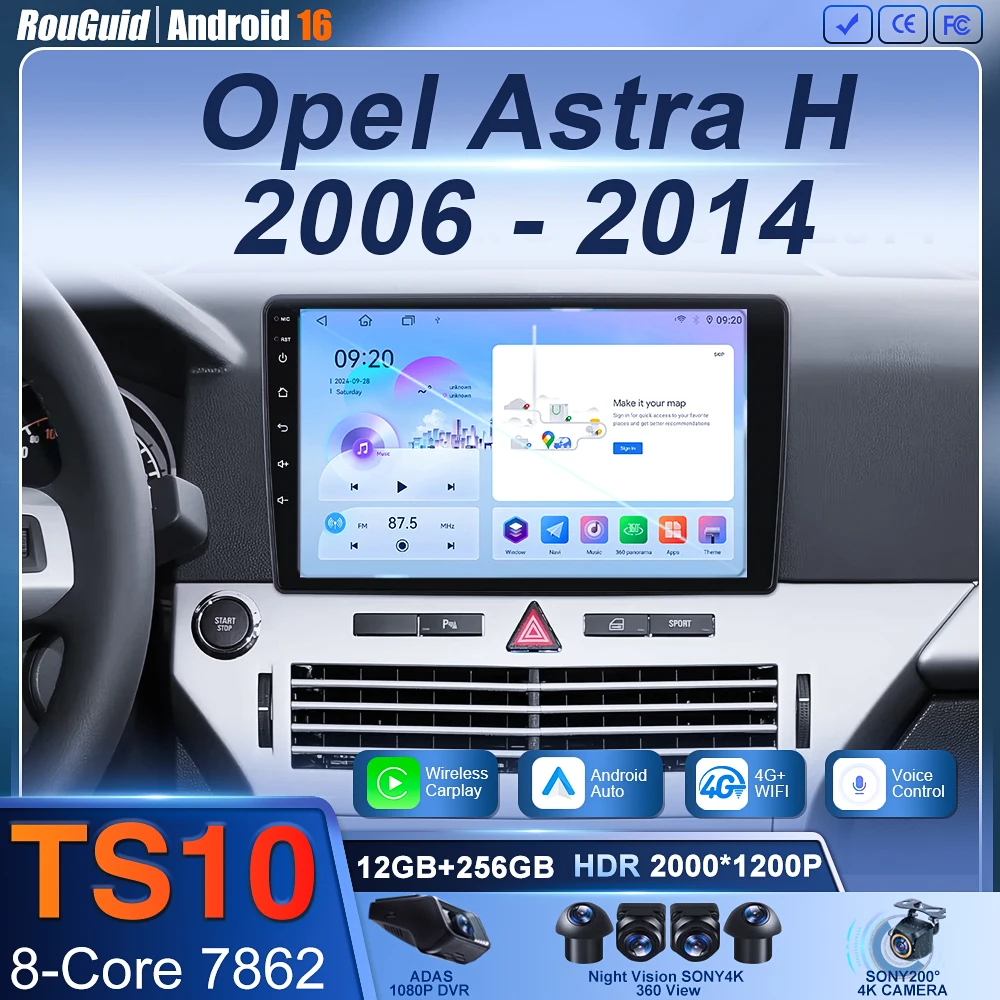 

Android 16 For Opel Astra H 2006 - 2014 Car Radio Multimedia Video Player Navigation stereo GPS No 2din DVD Head Unit Screen