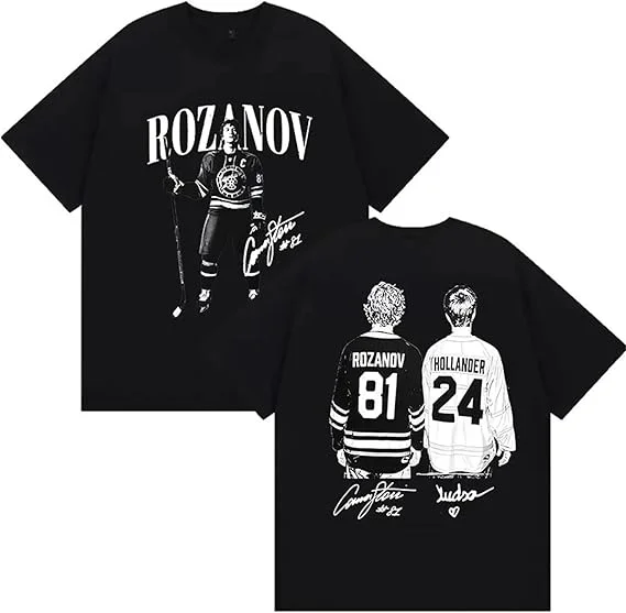 Movie Heated Rivalry Tshirt Retro Print Short Sleeve Loose Overshirt Hollander 24 Rozanov 81 Trendy T-Shirt