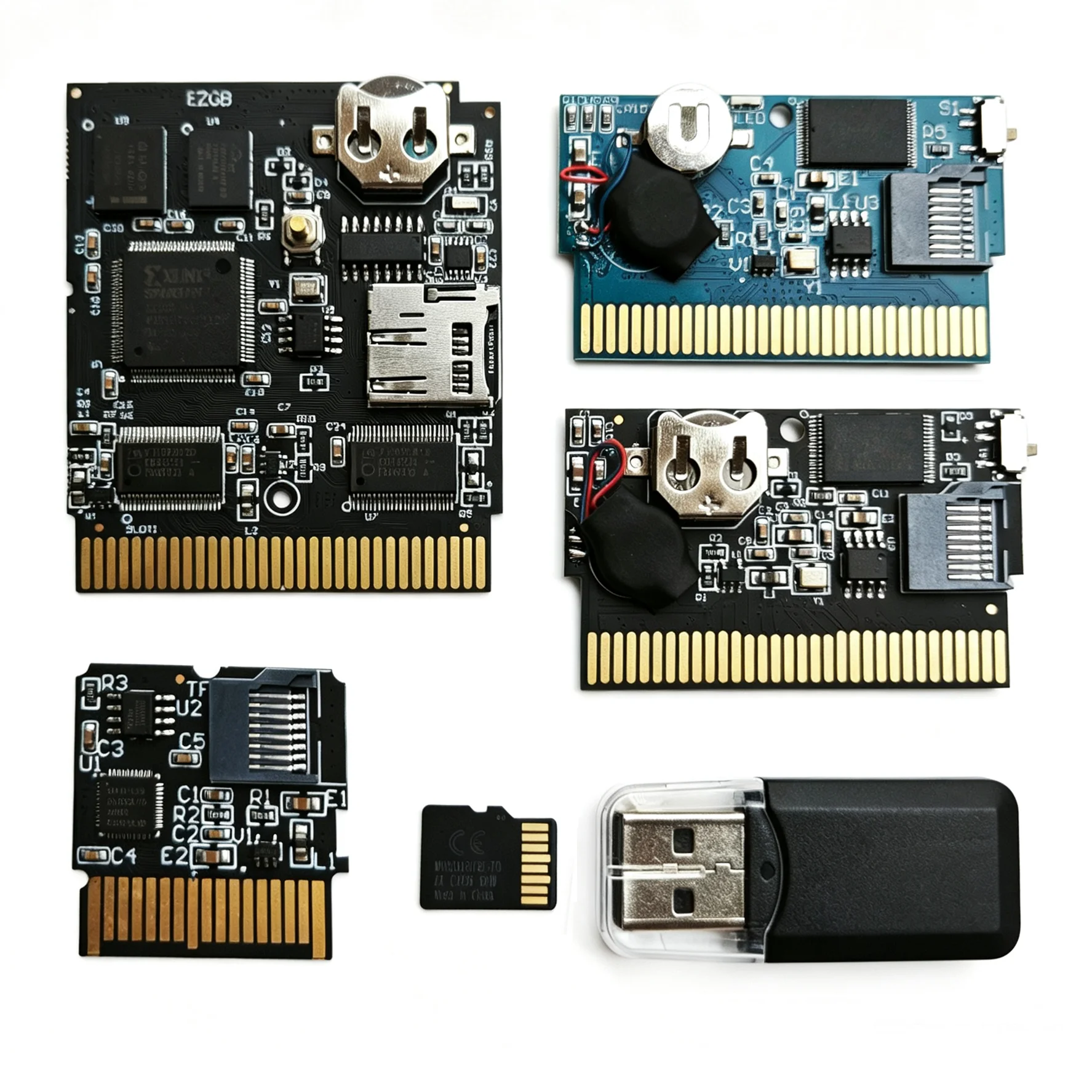 Superior Retro All in 1 EZ 16 32 Bit Video Game Card Junior Definitive Air Paralle Real-Time Clock RTC Save 8 16 32GB USB Reader
