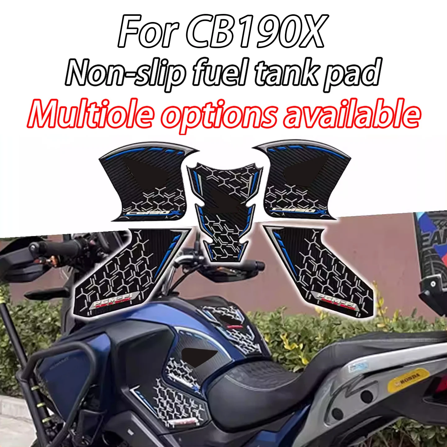 

Наклейка на топливный бак для мотоцикла Honda CB190X CB 190 X, резиновая 3D-накладка, противоскользящая накладка на бак, боковая накладка на бак, накладка на колени.