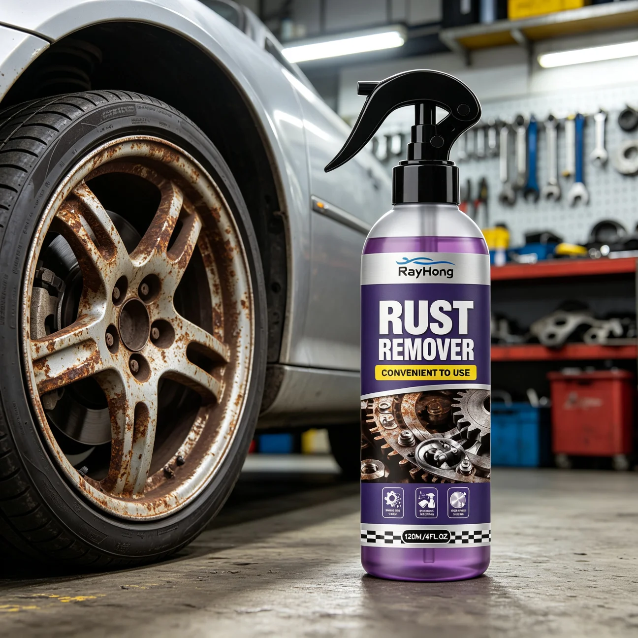 Multifunctional Car Rust Remover 120ml Used for Removing Rust Providing Surface Protection on Car Brake Pads Iron Metal Surface