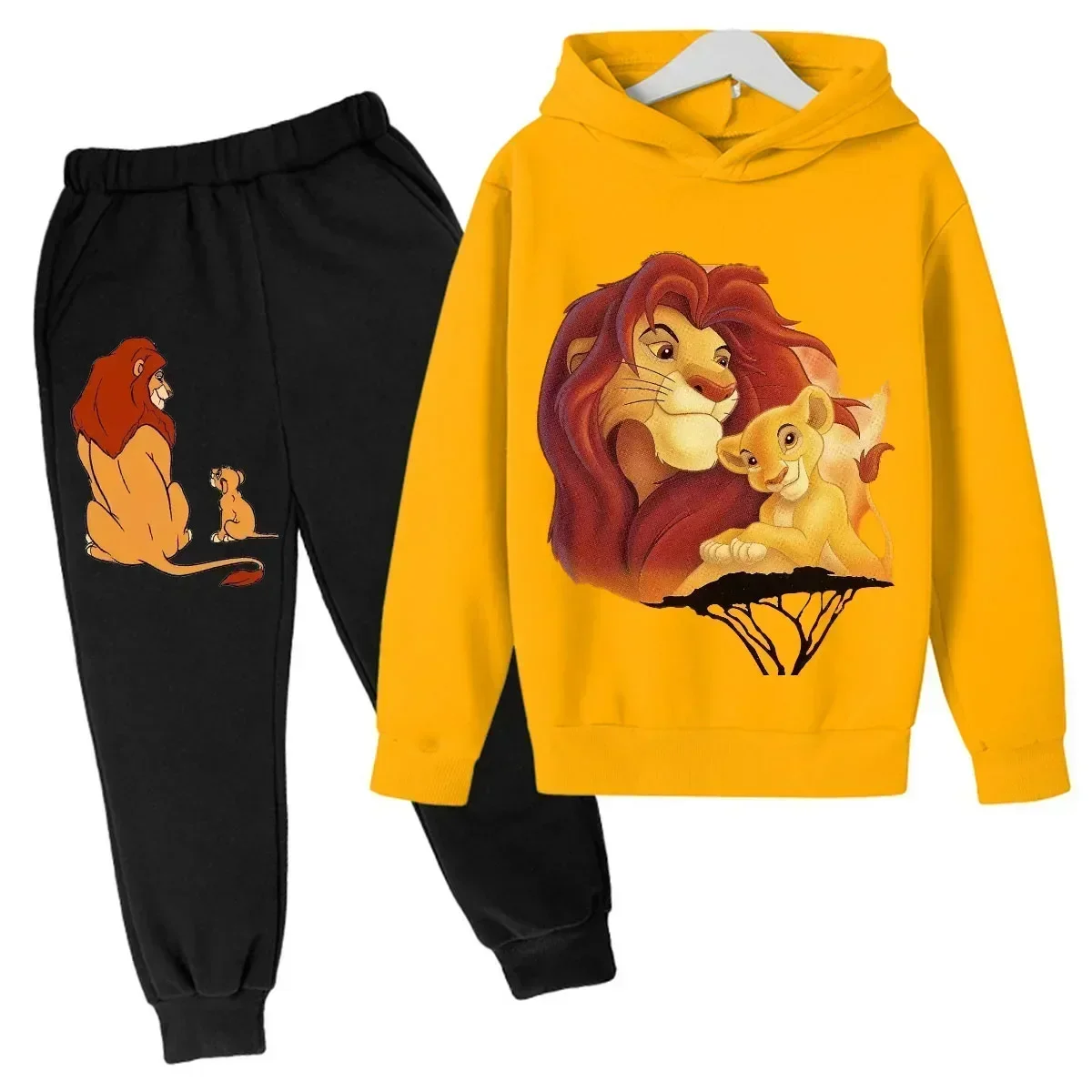 Disney-Boys and Girls Lion King Simba Hoodie Casual Suit Classic Clothing Fashion Spring/Autumn Holiday Gifts Kids Clothes Girls