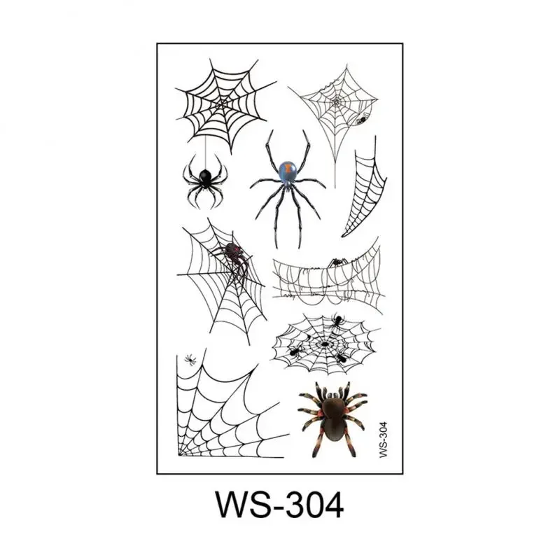 12 Feuilles De Tatouages Temporaires Halloween - Motifs Toiles D'araignée, Citrouilles, Cicatrices - Pour Visage Et Corps - Résistants à L'eau