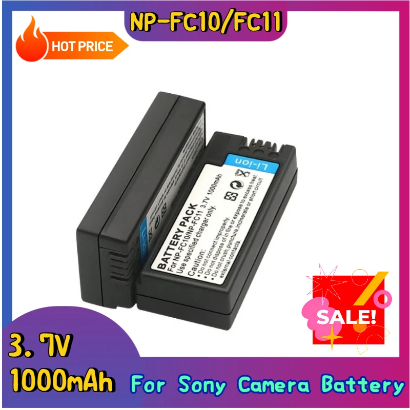 

New Replacement Camera Battery NP-FC10/FC11 3.7V 1000mAh Is Suitable for Sony DSC-P2 P3 P5 P7 P8 DSC-F77 DSC-F77A DSC-FX77