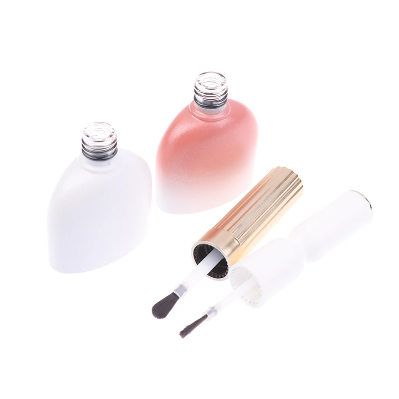 Mini bouteille en verre pour vernis à ongles de 15ml, avec brosses, récipient d'emballage vide pour Gel à ongles, Pot cosmétique rechargeable, distribution d'huile de manucure
