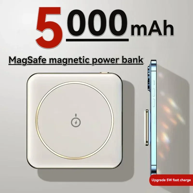 Mini Magsafe Power Bank 5000mAh Magnetic Wireless Power Bank Fast Charging Large Capacity Lightweight Portable External Battery