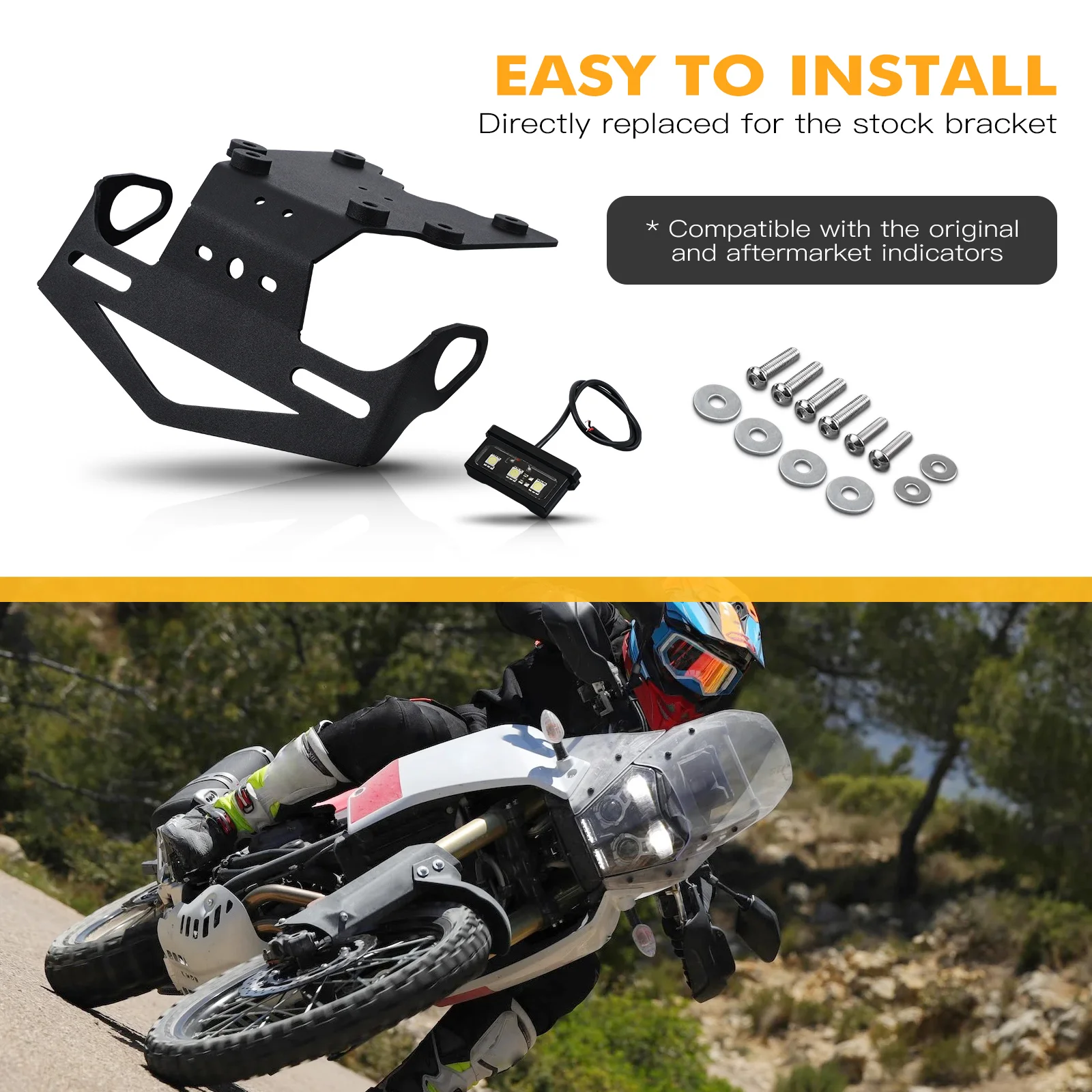 NICECNC لياماها تينيري 700 2019-2024 لوحة ترخيص حامل قوس الذيل مرتب الحاجز مزيل لياماها تينيري 700 2019-2024 #3