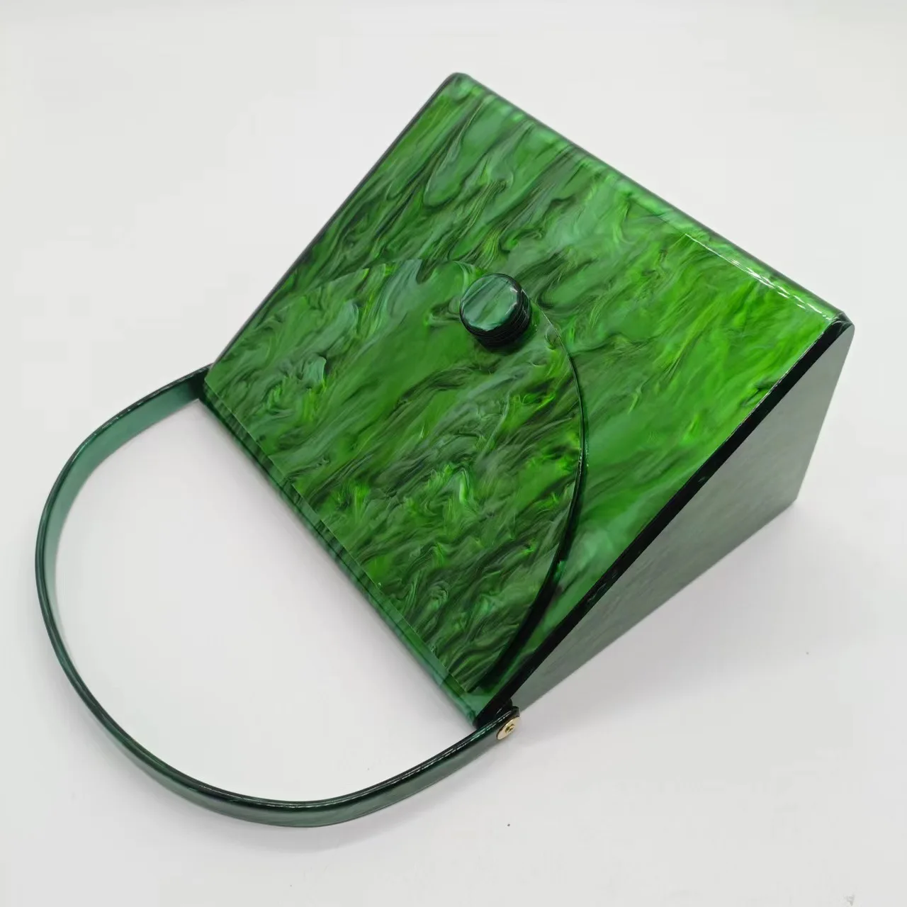 Imagem -05 - Bolsa Acrílica de Luxo para Mulheres Designer Travel Bags Festa de Casamento Prom Lady Clutch Purse Cabo de Mármore Verde