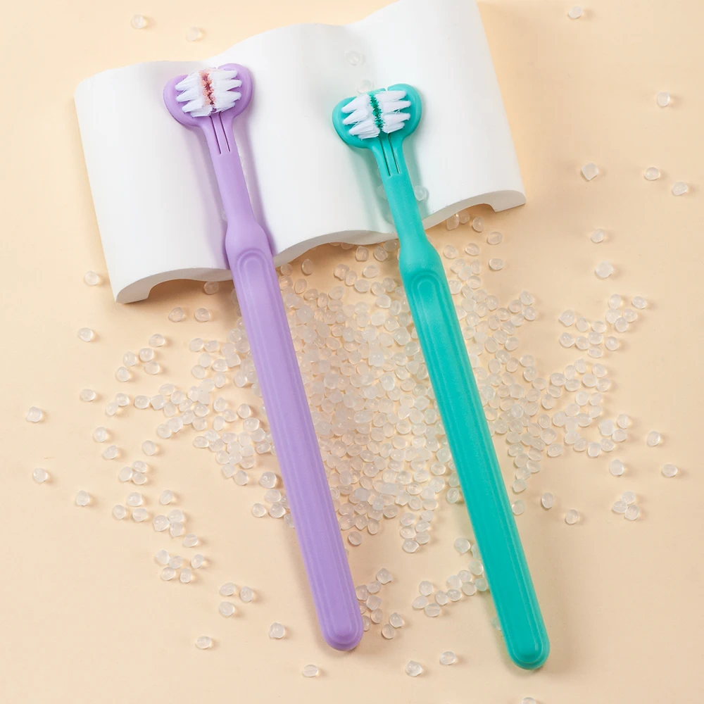 1/2/4，3D U-shaped Three Sided Toothbrush For Adults Fine Soft Bristle Tongue Scraper Deep Cleaning Health Oral Care Teeth Brush