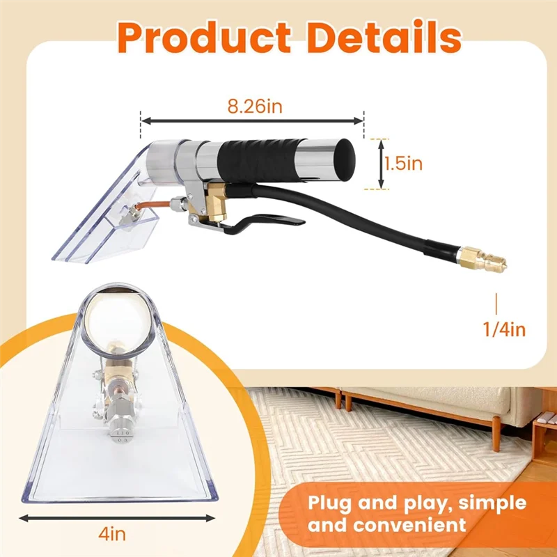 B47B-صمام توصيل سريع مع رأس شفط بخاخ بخار 1/4 بوصة متعدد الوظائف لمتجر Vac Mytee مستخلصات الفراغ