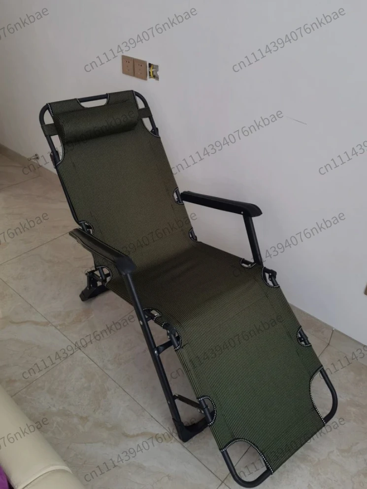 Ergonomic Adjustable Folding Lounge Chair Multi-Position Office Nap Bed Leisure Recliner for Home Balcony