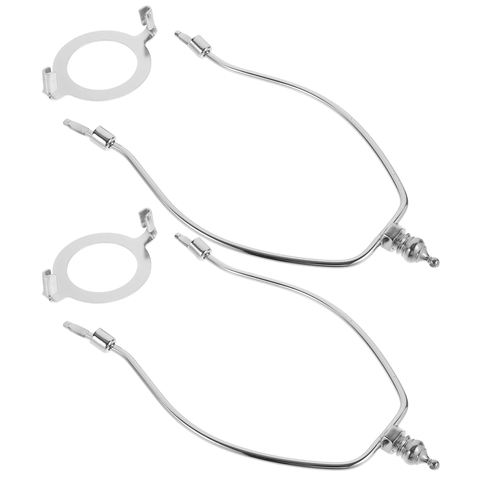 

2pcs Chrome E27 Floor Lamp Shade Bracket 8 Inch Harp Holder Horn Frame Alloy Accessories 41mm Durable Fits All Lampshades
