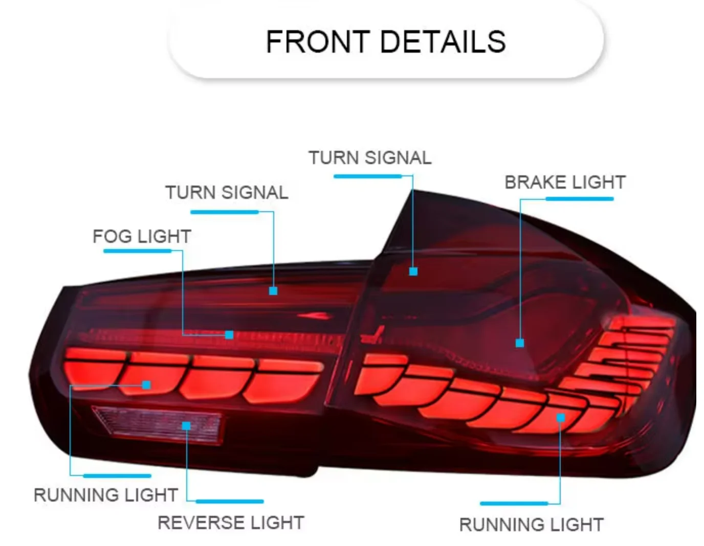 Auto Car GTS Style LED Rear Lamp for 2013-2018 for BMW F30 F35 F80 M3 320 325i Tail Light New Clear Lens Smoked Color