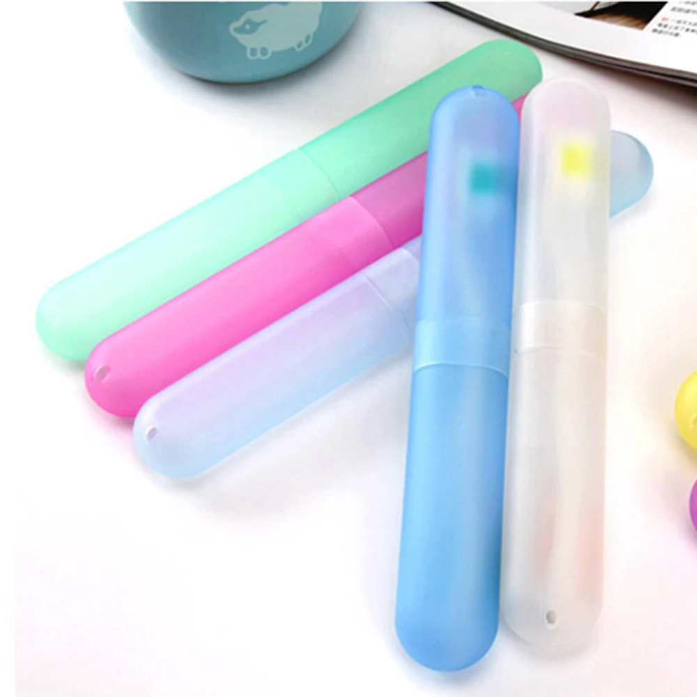 1Pcs Portable Travel Toothbrush Tube Empty Cover Case Toothbrush Protect Box Health Tooth Brushes Protector Plastic Storage Box