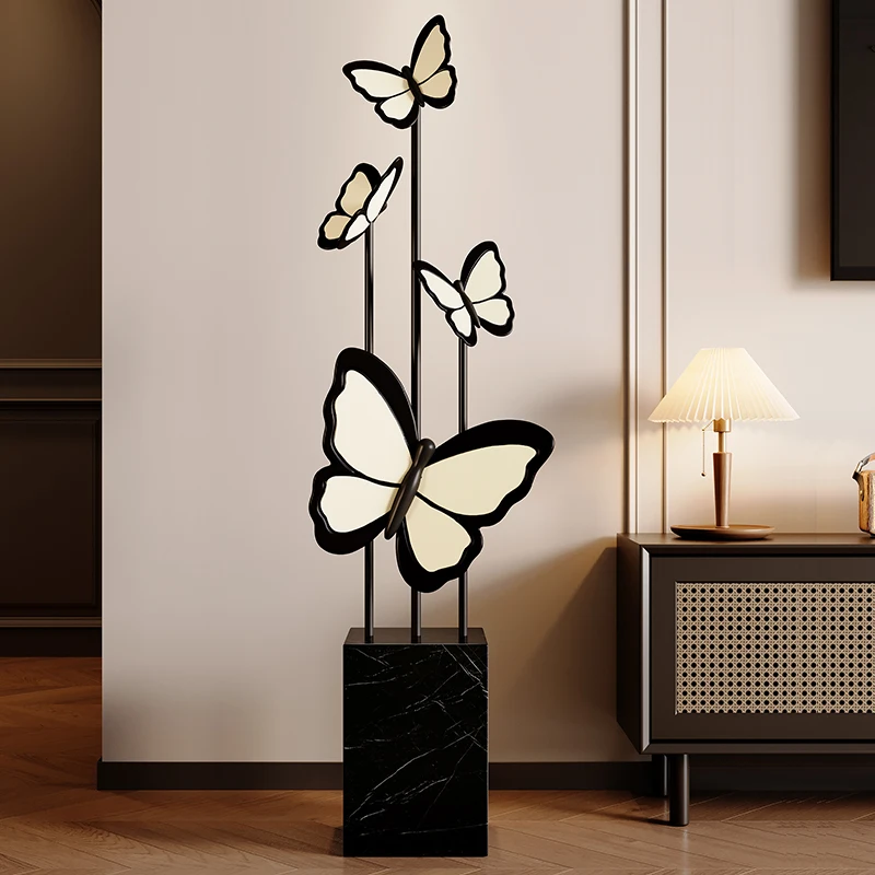 French retro living room floor ornament antique butterfly TV cabinet next to home decoration niche high-end soft decoration