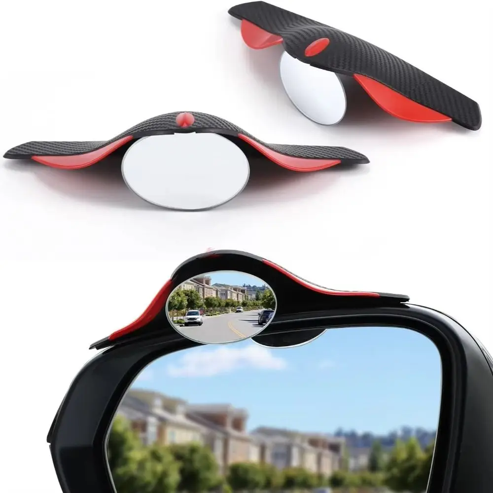 

2pcs 360 Degree Adjustable Car Mirror HD Glass Frameless Convex Side Rear Mirrors Rain Shield Adjustable Rotatable