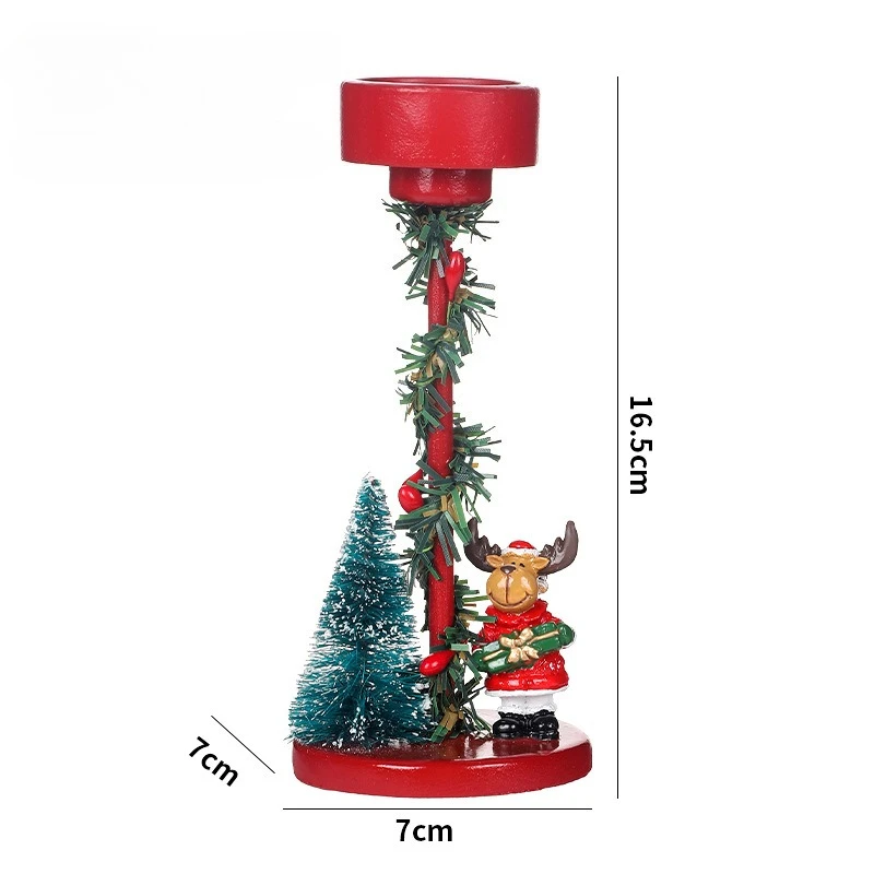 Christmas Table Resin Candle Holder Ornament Sculpted With Christmas Tree And Santa Claus Festive Table Decor Great Display Prop