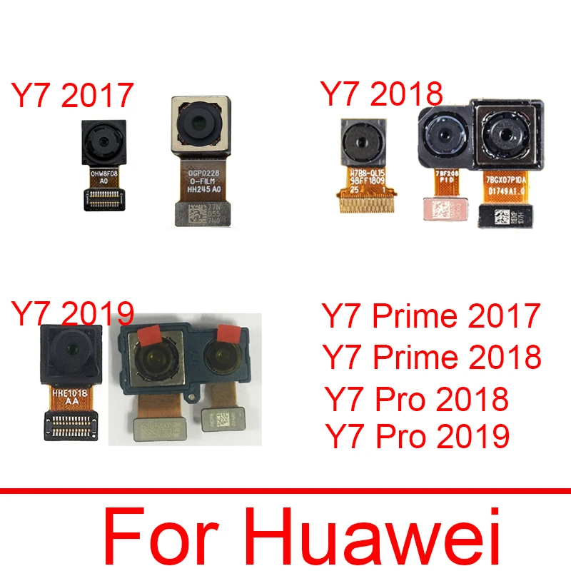 Front Rear Camera For Huawei Y7 Y7 Prime Y7 Pro 2017 2018 2019 Back Big Camera Front Facing Small Camera Flex Cable Ribbon Parts