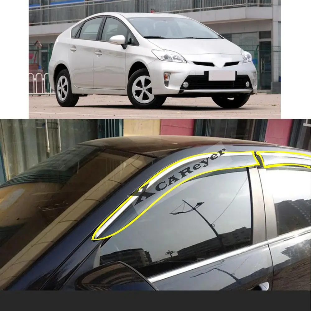 For TOYOTA Prius 2011 2012 2013 2014 2015 Car Body Styling Sticker Plastic Window Glass Wind Visor Rain/Sun Guard Vent Parts